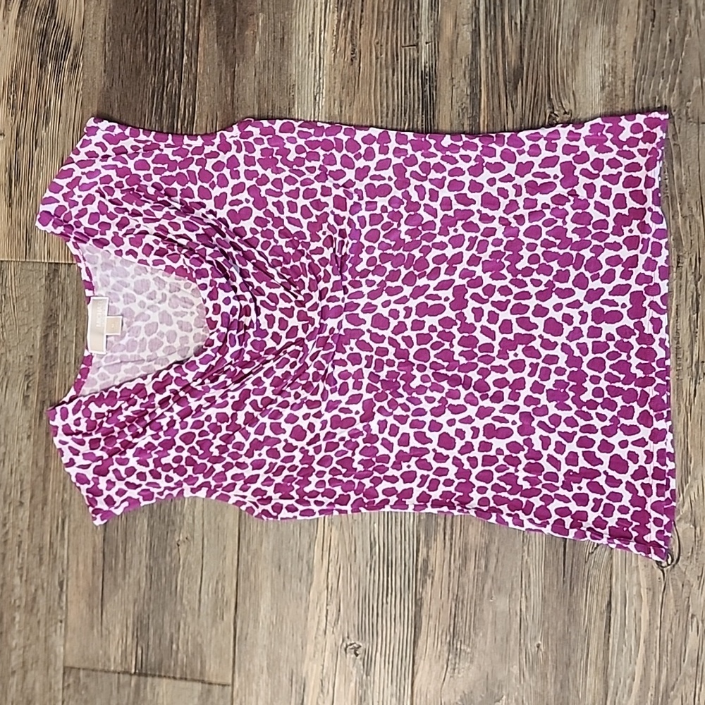 MICHAEL Michael Kors Women's no sleeve top, grape cheetah print, Size M